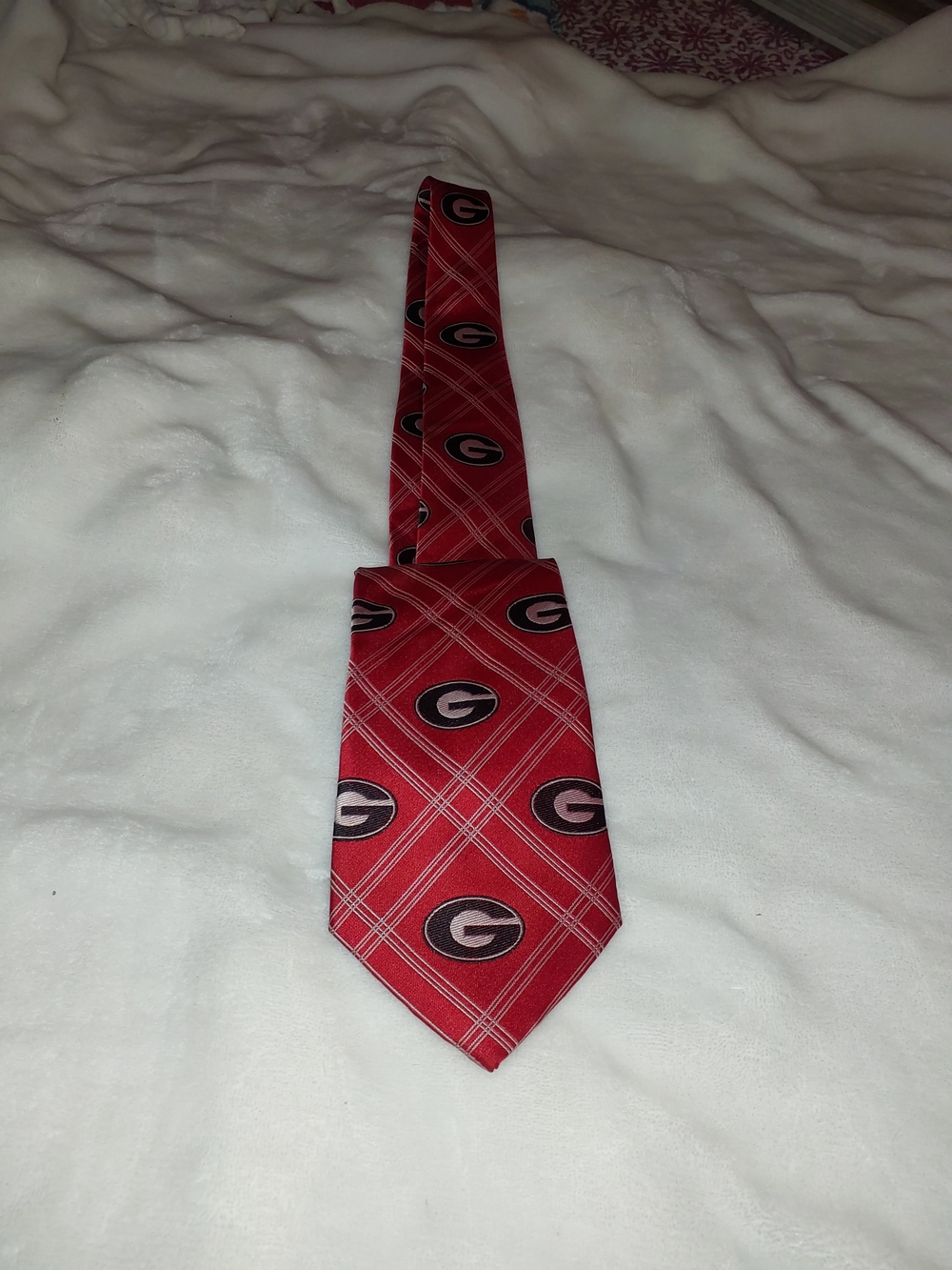 Georgia  Bulldog Red Plaid Tie with 'G' Logo
